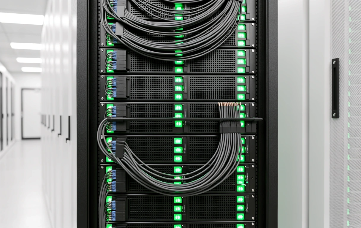 Server rack infrastructure at Bamboo Logic Systems